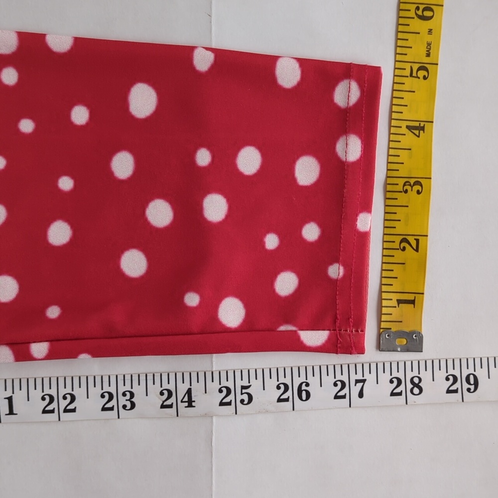 Christmas Polka Dot Reindeer Holiday Legging Pants XL Red White - Picture 11 of 12